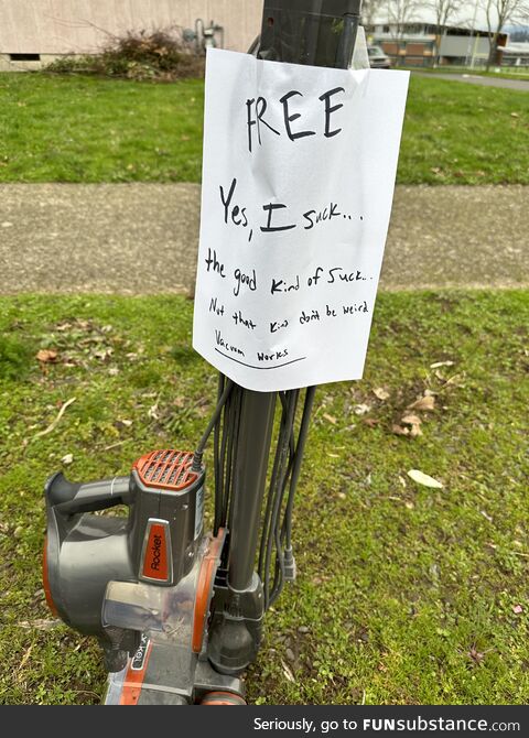 Someone giving away free sucky sucky on the corner