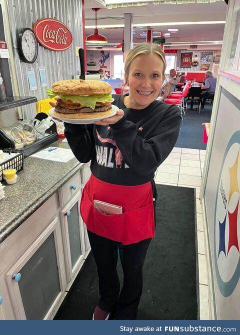 The “Tow Truck” burger at the Algood Diner near Cookeville, TN