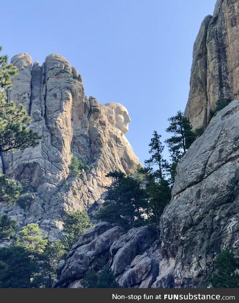 Alternate view of George Washington on Mount Rushmore
