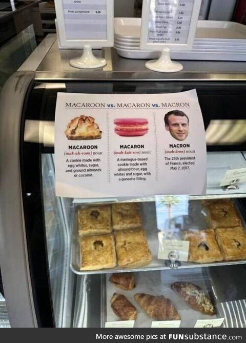 A friendly explanation at a French bakery