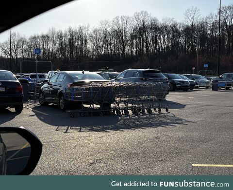 Person parked in the Cart coral at Walmart and the cart collector personally didn’t let