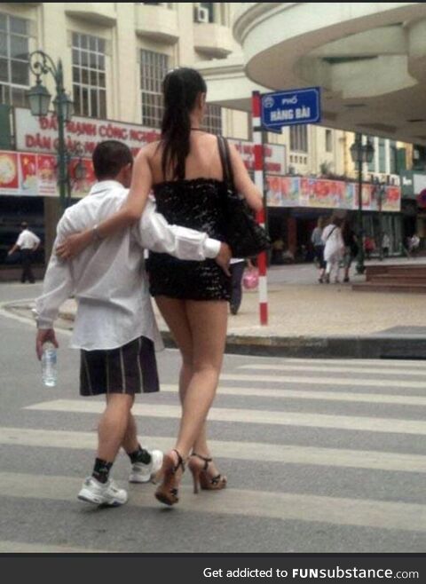 A happy man and his girlfriend