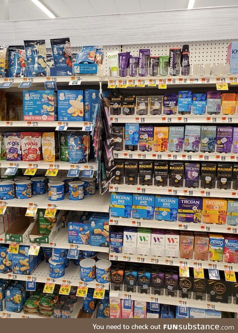 Condoms in the baby aisle? Makes sense
