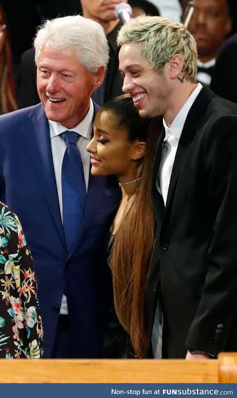 Bill Clinton, Ariana Grande, and Pete Davidson (2018)