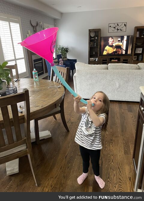 Our daughter came home from university this weekend and brought her little sister a fun