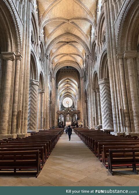 [OC] the main chamber of Durham Cathedral, NE England