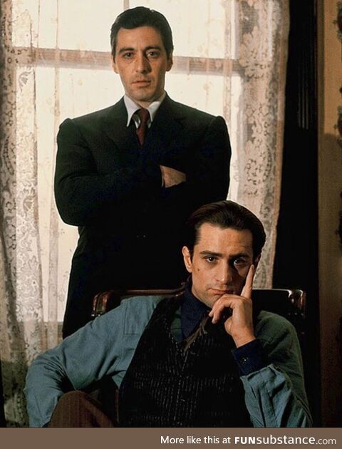 Robert De Niro and Al Pacino from the Godfather-II
