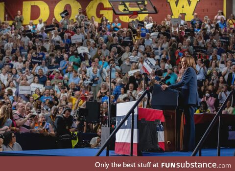 Kamala Harris at her first rally as candidate for president
