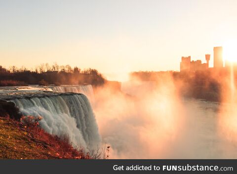 Took this pic of Niagara Falls at sunset