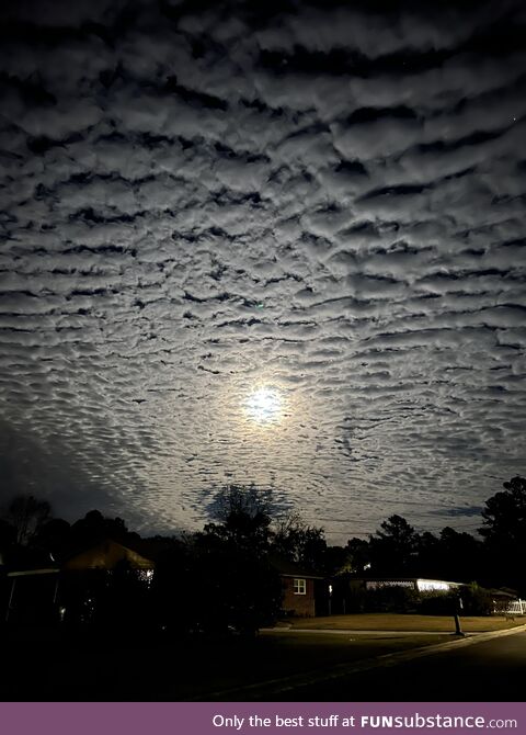 Night shot of moon and clouds