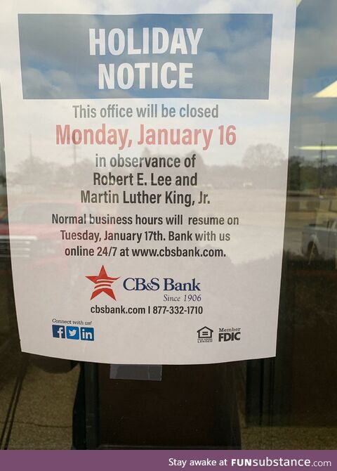 This sign at a bank in Alabama