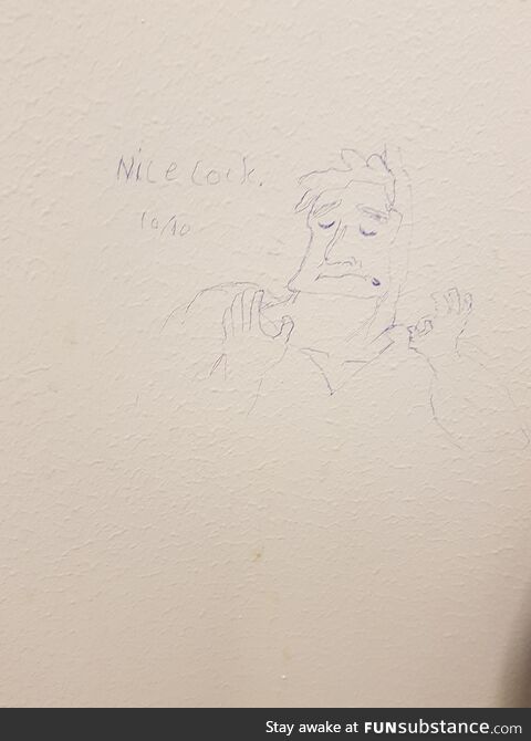 This drawing on the wall of mens WC at work