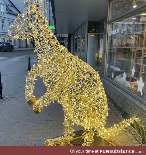 A Norwegian town ordered horse-shaped christmas decor and got this