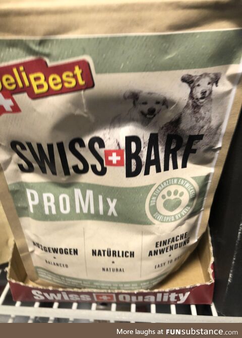 "Swiss Barf" at the supermarket