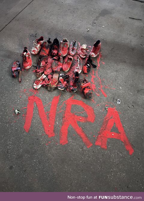 Art as a protest at the NRA convention in Houston today [OC]