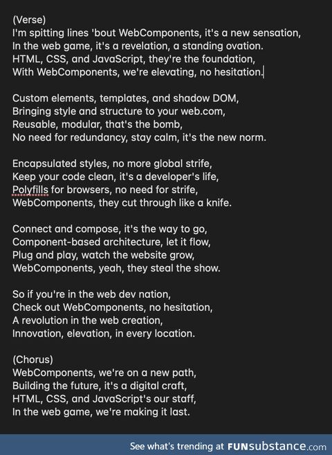 iUsedChatGptToRhymeAboutWebComponents