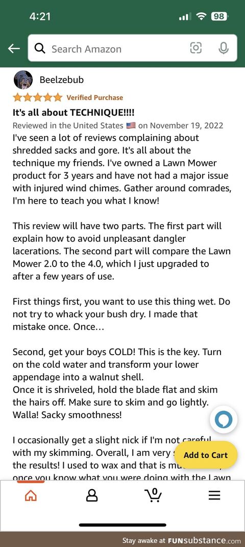 Amazon review on Manscaped trimmer