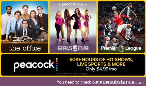 Stream live sports, exclusive Originals & more on Peacock. Only $4.99/mo