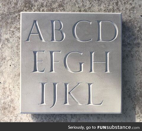 Romanesque Lettering, hand carved