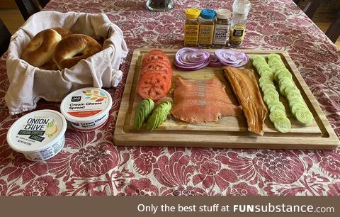 [OC] bagel bar for dinner