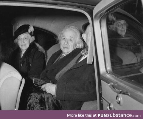 Albert Einstein moments before his Famous Tongue Photo - 1951