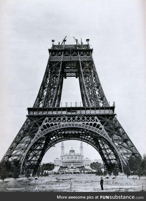 Eiffel Tower mid-construction, 1888