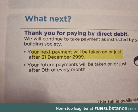 Good luck with that bill