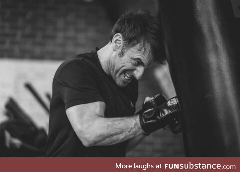 Macron working out