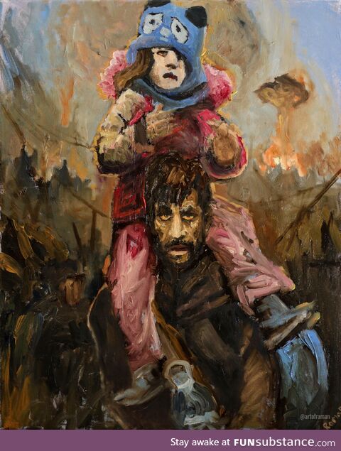 (OC)Finished this today, "Evacuees", oil on canvas