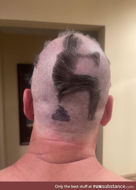 Don’t make a bet after drinking, or you may find this on your head!