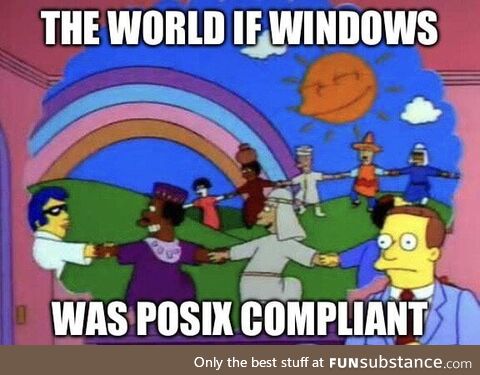 The world if Windows was POSIX compliant
