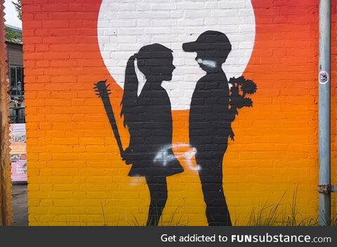 This mural in Amsterdam