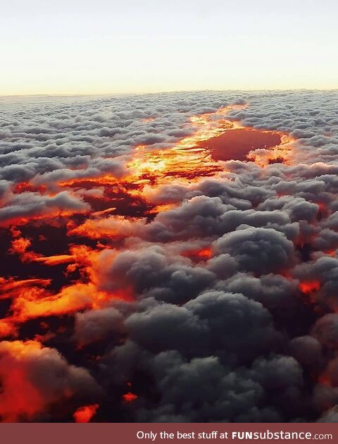 Mesmerizing sunset view 36,000 ft above Australia