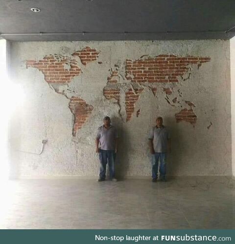 World map made by Turkish workers