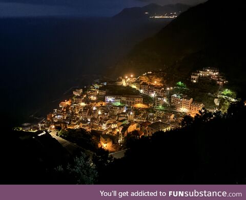 Riomaggiore, Italy at night