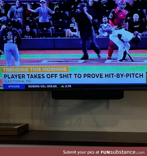 Player takes off sh*t to prove hit-by-pitch