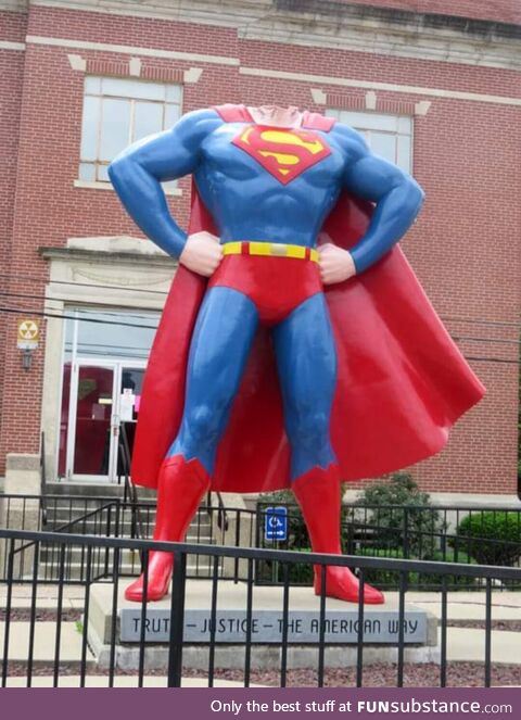 The wind was a little too much for Superman today