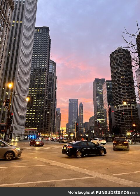 Sunset in Chicago