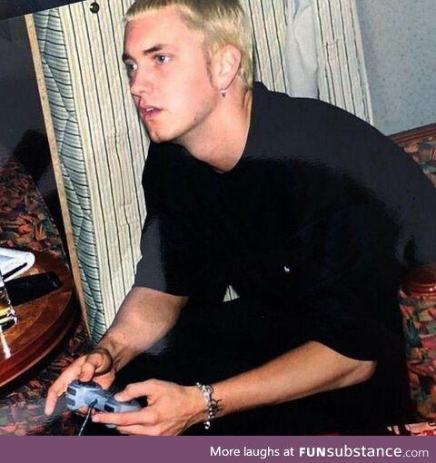 Eminem playing PlayStation, 1999