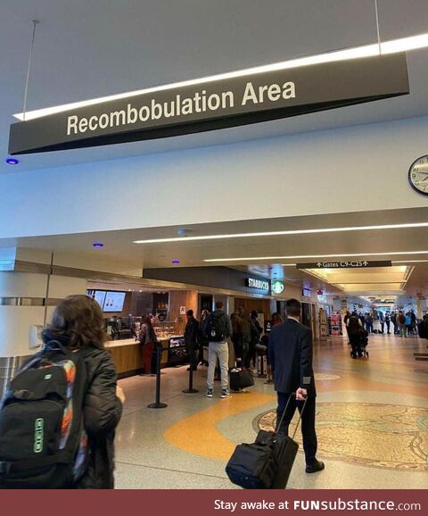 Milwaukee airport, as soon as you get past TSA