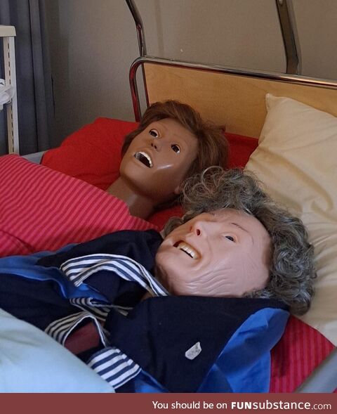 [OC] Our nursing school's creepy practice dolls