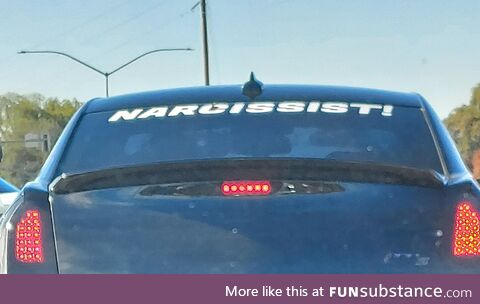 Knowing your true self is the first step... Announcing it to every driver is next level