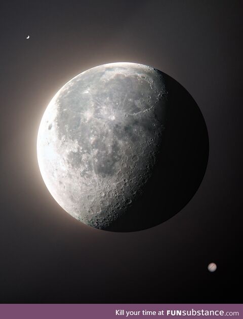 Moon, Venus and Jupiter composite