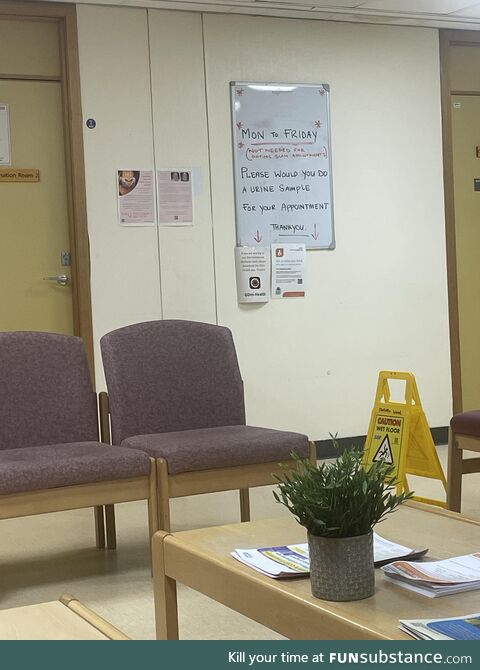 Very weird practices around urine samples here