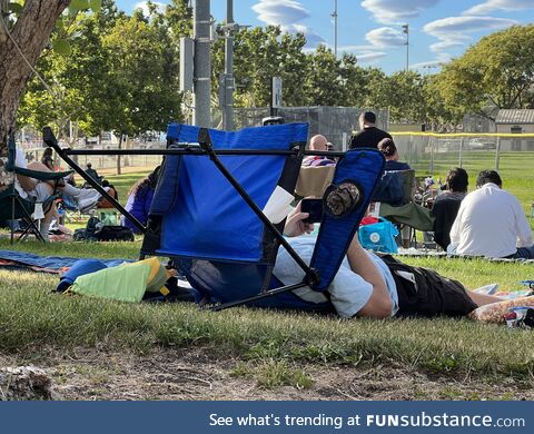 Too tired to sit properly I guess