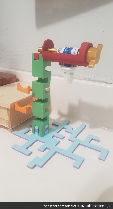 My brother 3D printed a device that squeezes all the toothpaste