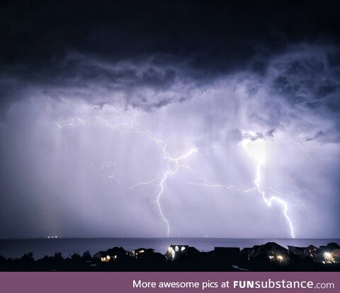Lightning outside my window tonight (oc)