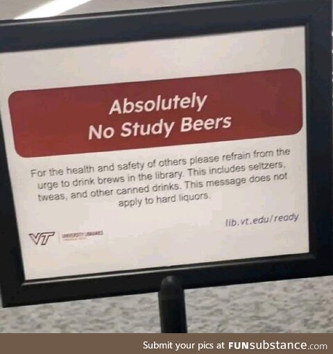 No 'study beers'