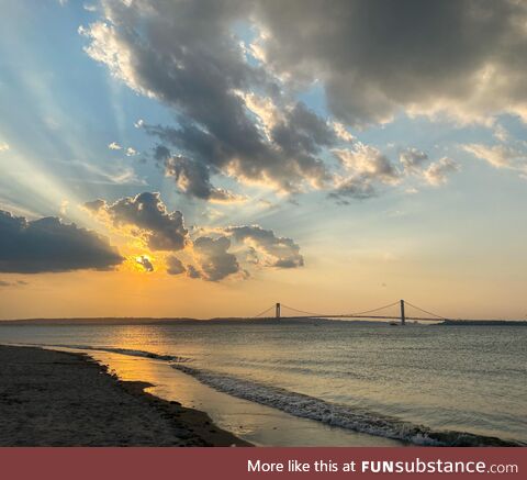 Sunset from a beach in NYC