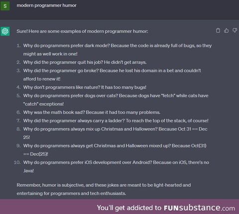 Ai generates modern programmer humor
